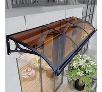 Outdoor Door Canopy Polycarbonate Awning for Entrance Window and Patio Rain & UV Resistant Marquise Brown 120x140cmWeatherproof Awning Solution