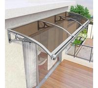 Outdoor Door CanopyWaterproof Porch Awning UV & Snow Protection Durable Polycarbonate Cover with Gold & Silver Aluminum Bracket Ideal Rain Shelter for Patio & Garden