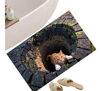 Outdoor Door Mat - 24 x 16 Inch Polyester with Non-Slip Backing, Low Profile Design Easy Clean | Optical Illusion Area Rug, Floor Mat