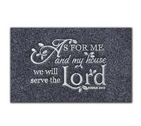 Outdoor Door Mat,As for me and My House We Will Serve The,Funny Floor Mat Welcome Doormats Entrance Rubber Rugs Indoor Washable Indoor Outdoor Patio Home Decorative 40 X 60 cm