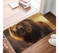 Outdoor Door Mat Front Doormat 16" x 24" Bathroom Doormats Angry Roaring Lion Door Mats for Bathroom Entryway Welcome Mats for Outdoor Indoor Non-Slip Home Decoration Mat Rectangular Outdoor Mat
