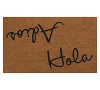 Outdoor Door Mats Rubber Shoes Scraper Hola Adios for Front Door Entrance Outside 36X24 Inch