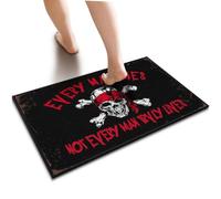 Outdoor Doormat Pirate Every Man Dies Doormat Entrance Mat Indoor | Decor For Bedroom Retro Rugs Cool Rugs Vintage Decor(50X80CM)