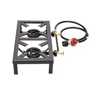 Outdoor Double Burner Propane Stove, 8000W High Power Camping Cooker with 0-10PSI Regulator, Portable Gas Stove for Patio Garden Camping Cooking