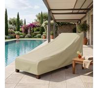 Outdoor Double Chaise Lounge Cover Waterproof, Pool Lounge Chair Cover | 420D Oxford Fabric, Waterproof and UV-resistant Coating, Patio Furniture Cover for Double Wide Lounger Chair, with Drawstring