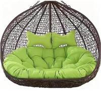 Outdoor Double Hanging Egg Chair Cushion Replacement for 2 Person - 59x43in Comfortable Hammock Cushion for Swing Chair - M Size Garden Patio Accessory
