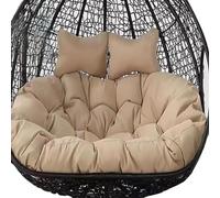 Outdoor Double Hanging Egg Chair with Cushion - 2-Person Hammock Basket - Large 67x47 inches - Weather Resistant Comfortable Stylish Patio Furniture Replacement Cushion