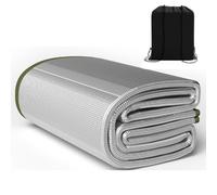 Outdoor Double-sided Moisture-proof Aluminium Foil Sleeping Mat 7mm Thick Pad Waterproof and Insulating Foil Mat Picnic Mat Camping Mat for Beach Tent and Camping(1.8m x 2m)
