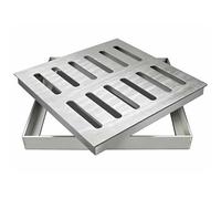 Outdoor Drain Cover 304 Stainless Steel, Rectangular Sewer Drainage Grates and Frame, Manhole Cover for Yard, Garage, Patio, Sidewalk(20x20x2cm/8x8x0.8in)