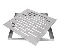 Outdoor Drain Cover Square Trench Drain Covers Removable | 10x10in 12x12in 20x20in 304 Stainless Steel Drainage Grate Metal Floor Drain With Base For Yard Garden(40x40cm/15.7x15.7in)
