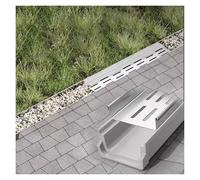 Outdoor Drainage Channel with Metal Grate Decorative Pebble Drain Kit for Rainstone Fill 10.5x18x60cm Trough Drainage Solution Efficient Water Management System