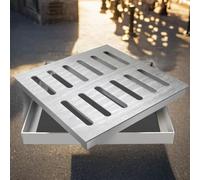 Outdoor Drainage Covers Sewer Grates Grid, Square Channel Grille for Garden Gutter Rainwater Collection, Durable Fountain Cover for Outdoor Garden Garage Use