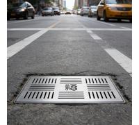 Outdoor Drainage Trench Cover - Square Catch Basin Grate with Frame Decorative Well Covers for Yard - Rainwater Grille Grating 50x20cm (20x8in) - & Stylish Design