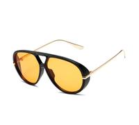 Outdoor Driving Sunglasses UV400 Double Bridge for Men Women Riding,Black orange