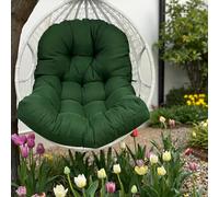 Outdoor Egg Chair Cushion with Ties Non Slip for Backyard Garden Dark Green