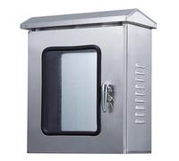 Outdoor Electl Junct Box304 Stainless Steel Enclosure with Door & Mounting Plate WallMount/FloorMount Project Cabinet 15.7x11.8in Weatherproof for Home & Industrial Use