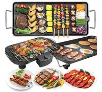 Outdoor Electric Barbecue Table Top Grill Griddle, Household Multi-Function 2 in 1 Non-Stick Pan Cooker, Portable Indoor Electric Teppanyaki BBQ Grill for Fun and Healthy Cooking(XL, 67x29.5x8.5cm)