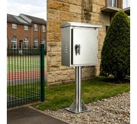 Outdoor Electrical Box 25 30 40 CM Width, Single Door Workshop Electrical Enclosure With Rain Cap, Dustproof Control Cabinet 304 Stainless Steel(CH 100 CM,H 50 CM W 40 CM D 20 CM)