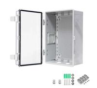 Outdoor Electrical Box ABS Plastic Dustproof Waterproof IP65, Junction Box Hinged Clear Cover Stainless Steel Latch, with Mounting Plate Wall Bracket(30x17x45cm/12x7x18in)