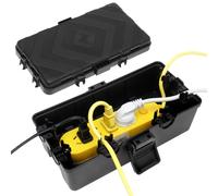 Outdoor Electrical Box IP54 Waterproof Enhanced PP Extension Cord Cover for Socket Power Strip Plug Adapter Inner 9.7 x 4.5 x 2.8 Inch (Black)