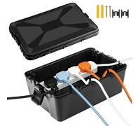 Outdoor Electrical Box weatherproof connection box with 7 cable entries, designed to safeguard outdoor power sockets, power strips, timers, extension leads and similar items,(32 x 21.2 x 13.2 cm)
