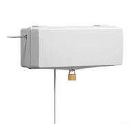 Outdoor Electrical Extension Cord Box Lockable and Rainproof with 4/8 Output Holes for Durable Weatherproof Power Storage (L White)