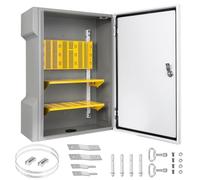 Outdoor Electrical Junction Box ABS Waterproof Enclosure Plastic Weatherproof Project Box with Internal Mounting Panel Hinged Cover (Iron, 16.1"x13.8"x7.1")