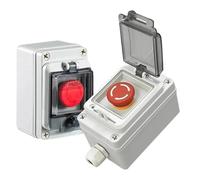 Outdoor Emergency Stop Control Box 1Pcs - 1NO 1NC / 2NC Button Switch, 10A Plastic(2,2NC)