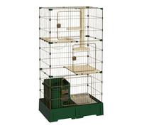 Outdoor Enclosure, Three-Tier Metal Playpen with Platforms for Indoor Cats, Walk-in Cat Cage