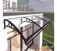 Outdoor Entry Door Awning UV Protection Canopy for Rain Clear Polycarbonate Roof Aluminum Support Ideal for Window Garden Patio (31x142 inches)