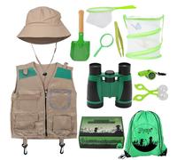 Outdoor Explorer Kit Bug Hunting Kits for Children Explorer Costume includes Explorer Hat Cargo Vest 3-7 Year Old Boys Girls Kids Adventure Kit Children Outdoor Educational Kit