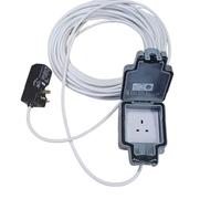 Outdoor Extension cable RCD to 13A IP66 mains socket 10m cable for pressure washer, water feature outdoor electric hookups