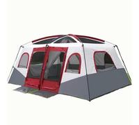 Outdoor Family Camping Tent, 4-6/8-12 Person, 2 Bedrooms, Double Layer Waterproof Windproof Dome Tent with 2 Doors, Easy Setup for Hiking & Family Camping 4-6 people