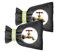 Outdoor Faucet Cover for Winter Freeze Protection,TuoYi 2 Packs Tap Cover with Reflective Strip,Thickened Anti Frozen Waterproof Outdoor Faucet Protector