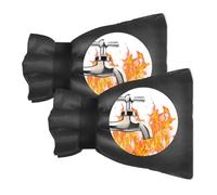 Outdoor Faucet Covers for Winter Freeze Protection, 2 Pack 8.8"H X 5.9"W Outside Winterize Insulation Hose Bib Water Spigot Cover Winter Insulated Outdoor Sock Faucet Cover for Cold Weather