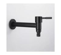 Outdoor Faucet Garden Mixer Black White Washing Machine Faucet Wall Bathroom Mop Tap Toilet Single Cold Bibcock Faucet Long(Black C)