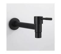 Outdoor Faucet Mixer Black & White Garden Tap Wall Mounted Bathroom Bibcock Single Cold Washing Machine Faucet Long Lasting Durable Design Ideal for Outdoor Use.