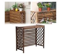 Outdoor Fence Air Conditione Cover, Air Conditioning Flower Stand Wooden Freestanding Air Conditioner Hidden Cover Waterproof Protective Grilles, Outdoor Privacy Screen Fence(110x50x85cm)(120x57x100cm