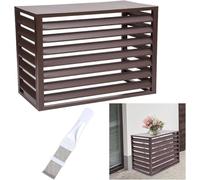 Outdoor Fence Air Conditione Cover, Aluminum 39.4x 19.7x27.6in Mini Split Air Conditioner Cover Decorative, Protective Grilles for Ac and Heat Pumps with Air Conditioner Fin Comb(Bruin)(Bruin)