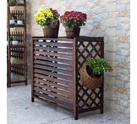 Outdoor Fence Air Conditione Cover Privacy Screens, Solid Wood Outdoor Air Conditioner Rack, Air Conditioning Outer Frame Protective Cover, Weatherproof Shutters Central, Louvered Plant Shelf For Balc