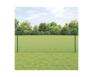 Outdoor Fence Panel Green Steel & PVC Hexagon 2500x2.7x80cm Powder-Coated Rolls
