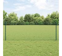 Outdoor Fence Panel Set Green 1000x80cm Steel PVC Powder-Coated Hexagon, Garden