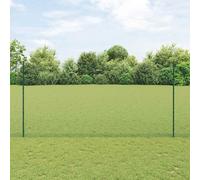 Outdoor Fence Panel Set Green Steel PVC 2500x2.7x40cm 25m Roll 11 Posts Durable.