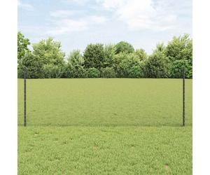 Outdoor Fence Panel Set Grey 1000x2.7x80cm Steel PVC Powder-Coated Hex Posts 10m