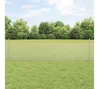 Outdoor Fence Panel Set Silver Steel 1000x50x2.7cm Powder-Coated Welded Roll5pk