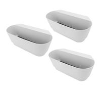 Outdoor Fence Planter, 3PCS Hanging Flower Pots Railing Holder with Drainage Holes for Balcony Window Country Style, Transform limited spaces into mini gardens (White)