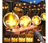 Outdoor Festoon Lights Mains Powered - 100ft LED Garden String Light 30M Dimmable Timer Waterproof G40 Bulbs Hanging Patio Lighting with Remote Control for Outside Gazebo Pergola Balcony Cafe