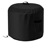 Outdoor Fire Pit Cover - Round Waterproof Fire Pit Cover | Windproof Oxford Fabric with Side Pocket for Rain Snow Leaves and Cooking Residues