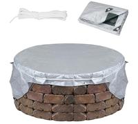 Outdoor Fire Pit Cover with Fixed Rope 75*75inch 100% Water-Resistant and Leaf-Resistant Keep the Outdoor Firepit Dry and Clean