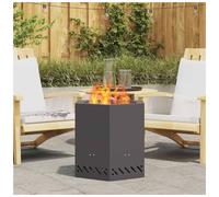 Outdoor Fire Pit Hexagonal Black Steel 48x48x51cm Smokeless Portable for Outdoor
